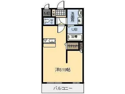 マリベールARASHIC II(ワンルーム/2階)の間取り写真