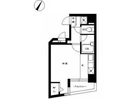 スカイコート新宿曙橋第2(ワンルーム/4階)の間取り写真