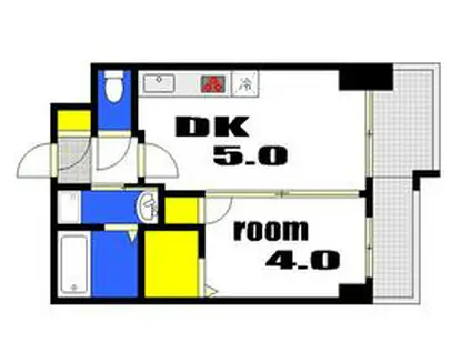 ORIENT BLD NO123(1DK/7階)の間取り写真