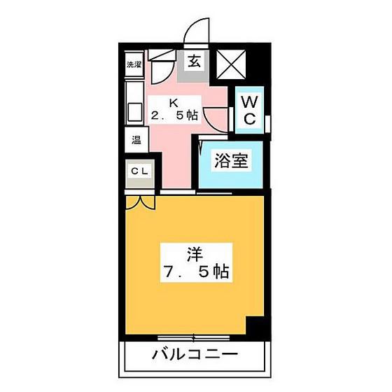 コンフォートアスカ東公園(1K/2階)の間取り写真