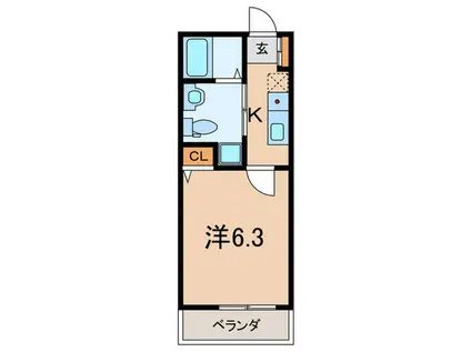 パルトネール日吉II(1K/1階)の間取り写真