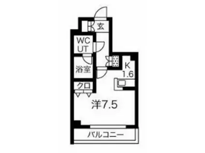 スパシエ大森エセンザ(1K/2階)の間取り写真