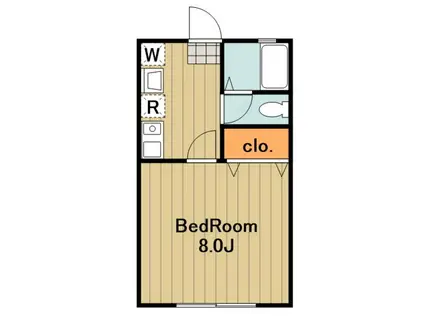 ドーム多摩 P棟(1DK/1階)の間取り写真