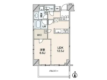 ウエルカーサ両国(1LDK/8階)の間取り写真