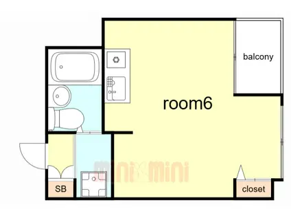 シャルマン高速神戸(ワンルーム/3階)の間取り写真
