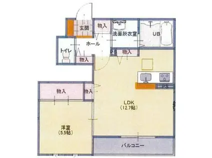 MAISON DE MONTICULE(1LDK/1階)の間取り写真