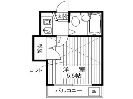 レオパレス新中野(1K/2階)の間取り写真