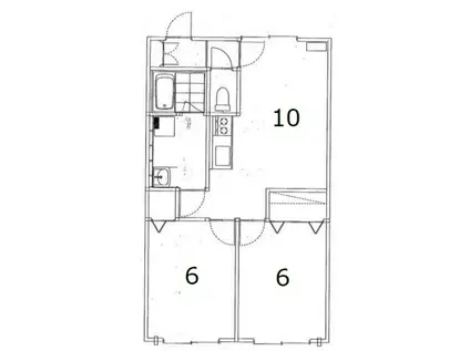 コーポ宮田(2LDK/2階)の間取り写真