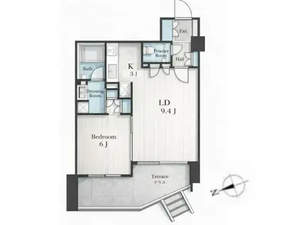 ザ・コートガーデン目黒東山(1LDK/1階)の間取り写真