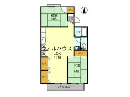 サンセーヌⅠ(2LDK/2階)の間取り写真