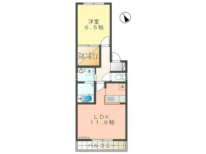 ルージュ・フォンセ(1LDK/1階)の間取り写真