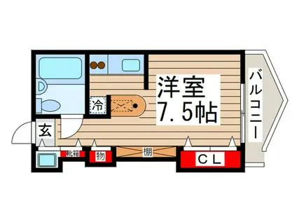 キューブ(ワンルーム/1階)の間取り写真