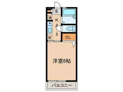 パティオ元住吉(1K/2階)の間取り写真