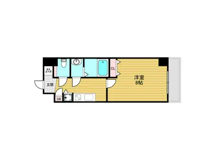 アドバンス新大阪CITY LIFE2(1K/4階)の間取り写真