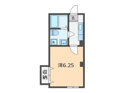 グリーンピア三ツ沢(1K/1階)の間取り写真