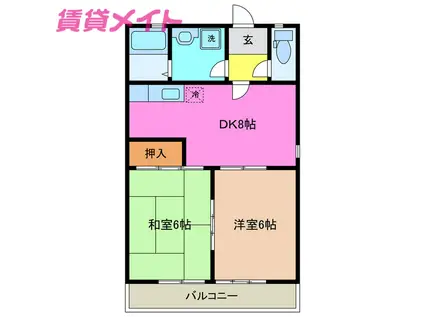 アールコートNAO(2DK/2階)の間取り写真