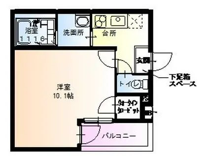 フジパレス西本町北通1番館(1K/3階)の間取り写真
