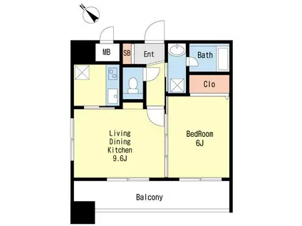 DSタワー大博通(1LDK/11階)の間取り写真