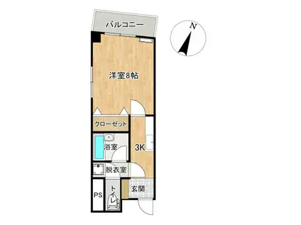 ピュア松川(1K/6階)の間取り写真