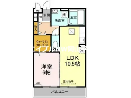 エスポワール青江(1LDK/1階)の間取り写真