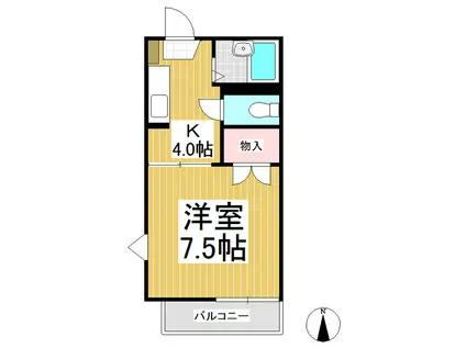 セフィーラ栗田(1K/2階)の間取り写真