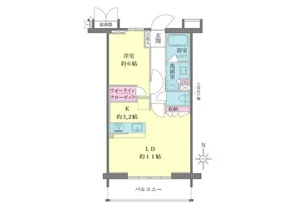 KNOCKS みなまきみらい(1LDK/6階)の間取り写真