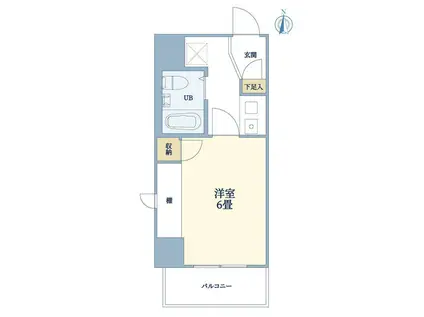 シティアルペン(1K/2階)の間取り写真