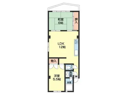 サンハイツ中之島(2LDK/4階)の間取り写真