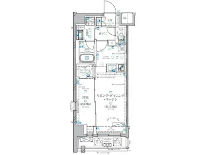 ディアレイシャス赤羽(1LDK/10階)の間取り写真