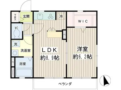 MODERATO(1LDK/4階)の間取り写真