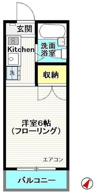 ハイツヤコウ(1K/3階)の間取り写真