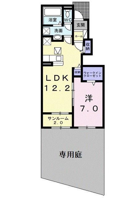 ネオタウン I(1LDK/1階)の間取り写真