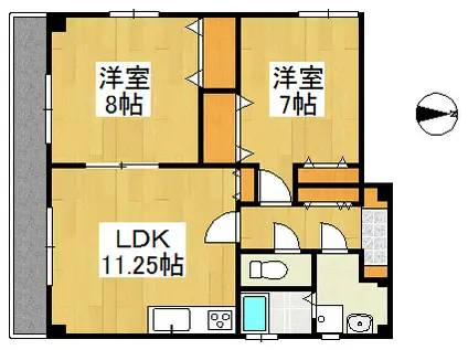 パナランドAKEBONO(2LDK/2階)の間取り写真