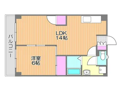 モアパレス(1LDK/3階)の間取り写真