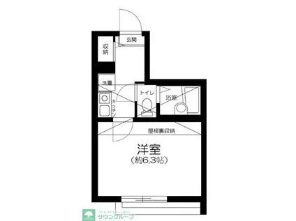 レジデンス江北(1K/3階)の間取り写真