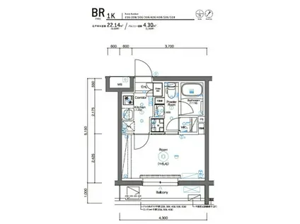 SYNEX HIGASHI-KANAGAWA(1K/4階)の間取り写真