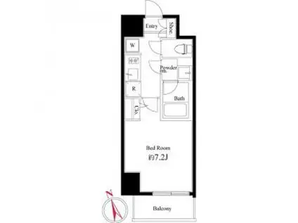 ハーモニーレジデンス浅草002(1K/9階)の間取り写真