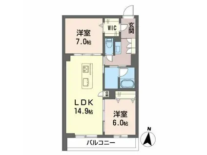 レンブランサ(2LDK/3階)の間取り写真