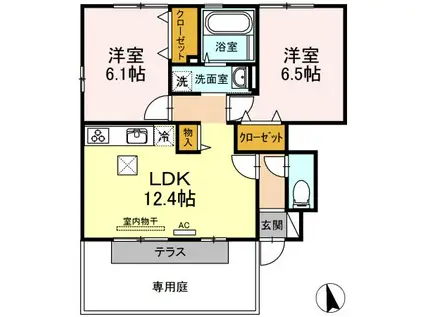 セレーノ・A(2LDK/2階)の間取り写真