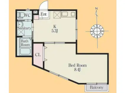 セレステ志木 C棟(1K/1階)の間取り写真