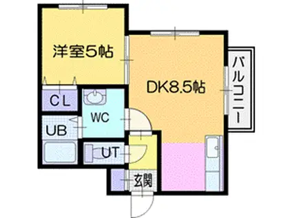 オリオン22(1LDK/3階)の間取り写真