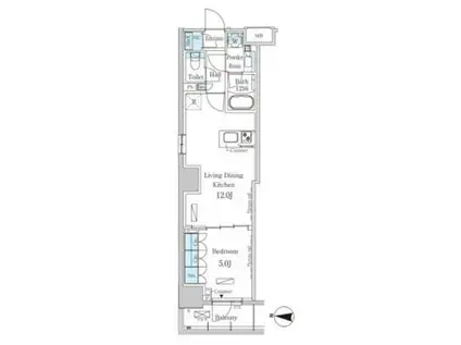 パークアクシス押上サウス(1LDK/4階)の間取り写真