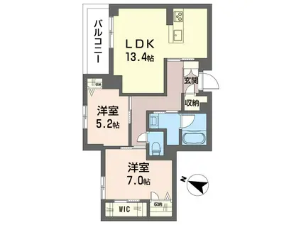 ラ グリシーヌIII(2LDK/3階)の間取り写真