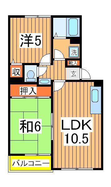 カーサ南流山(2LDK/3階)の間取り写真