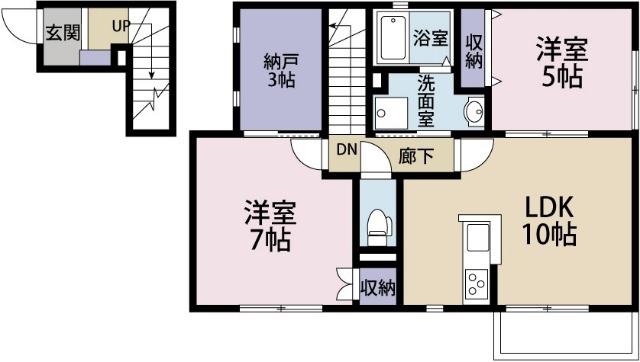 エスポワール矢立(2SLDK/2階)の間取り写真