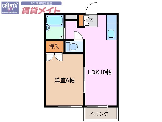 エリール小田(1LDK/1階)の間取り写真