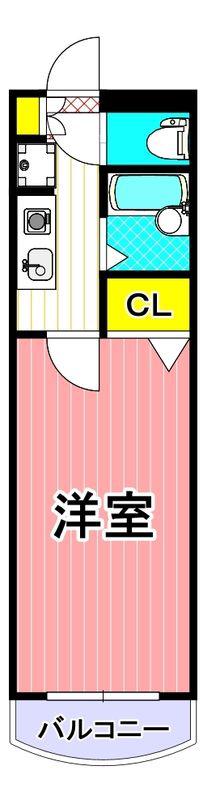 グランドールハイム(1K/2階)の間取り写真