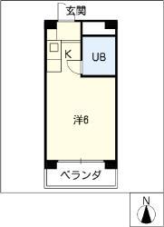 プレスイン正木(ワンルーム/3階)の間取り写真
