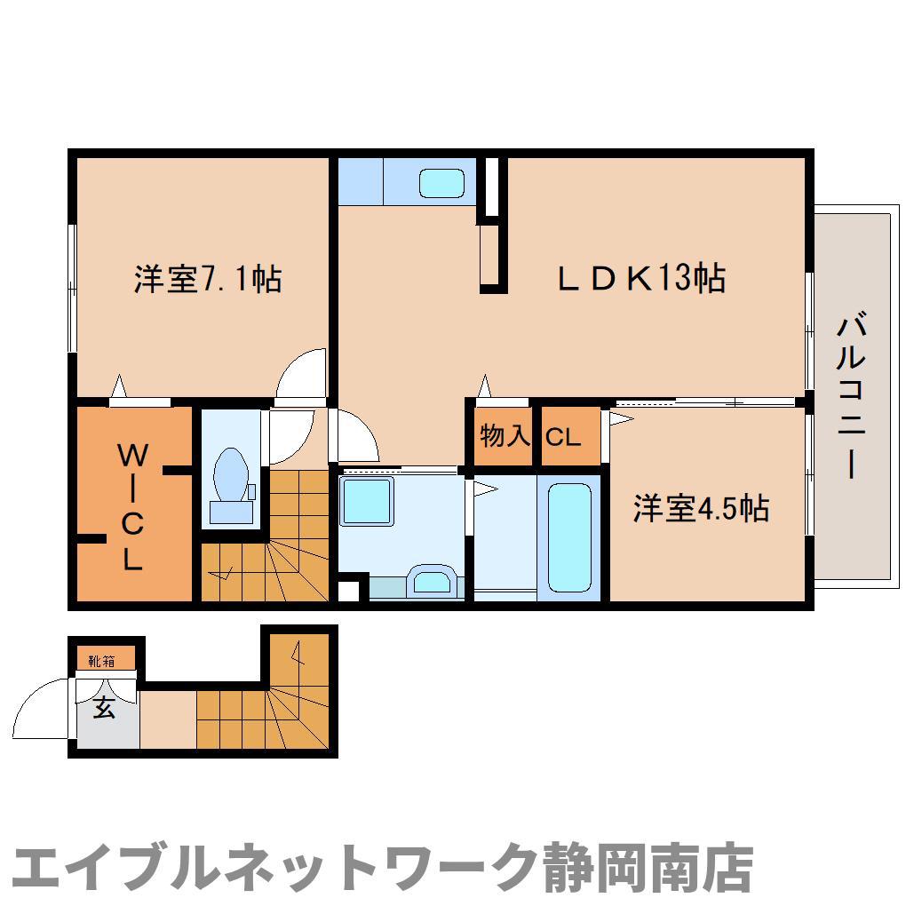 クレール(2LDK/2階)の間取り写真