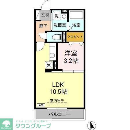 セゾントレビナ(1LDK/3階)の間取り写真